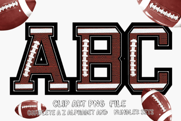 American Football Font PNG for Graphics and Crafts