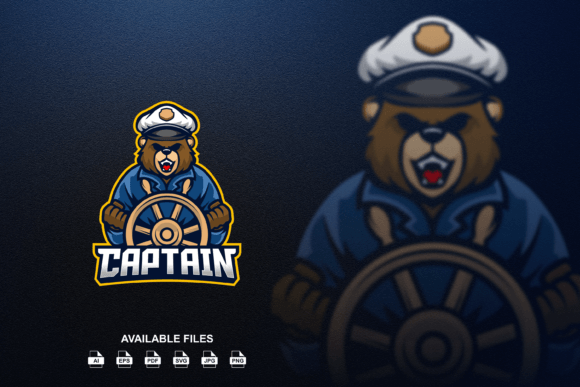 Bear Captain Logo Graphics for Handmade Creators