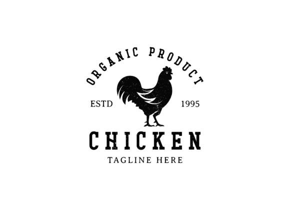 Classic Vintage Chicken Logo Design for Graphics and Logos