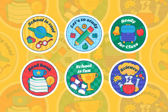 Cute Outline School Stickers: Fresh Graphics and Illustrations for Modern Brands