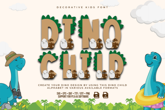 Dino Child: Playful Decorative Fonts for Kids' Content