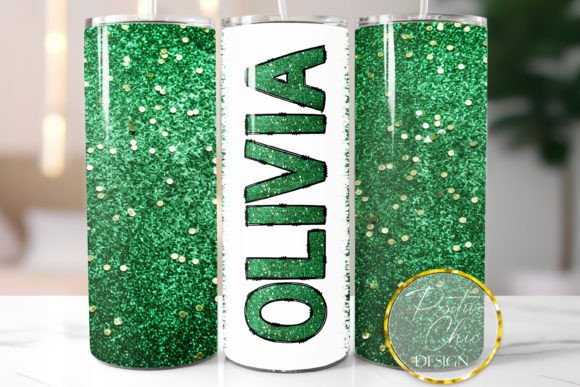 Green Glitter Tumbler PNG Doodle Font Graphics and Illustrations Review