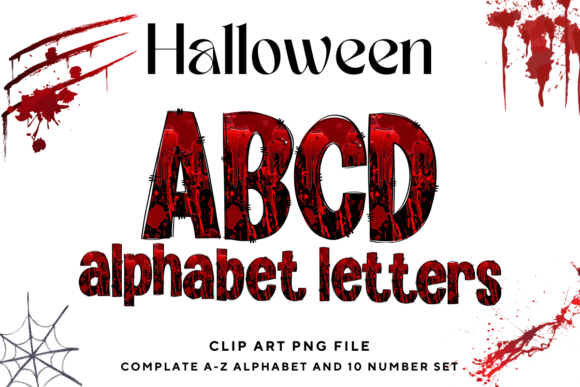 Halloween Doodle Alphabet Letters PNG_B: Graphics for Seasonal Editorial