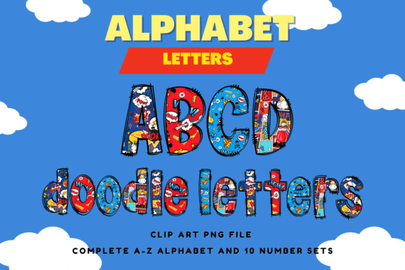 Hero Comic Doodle Alphabet Letters PNG_9 for Graphics and Illustrations