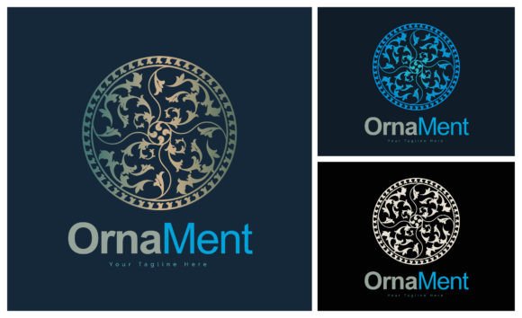 Ornament Pattern Colourful Set Logo for Graphics and Logos
