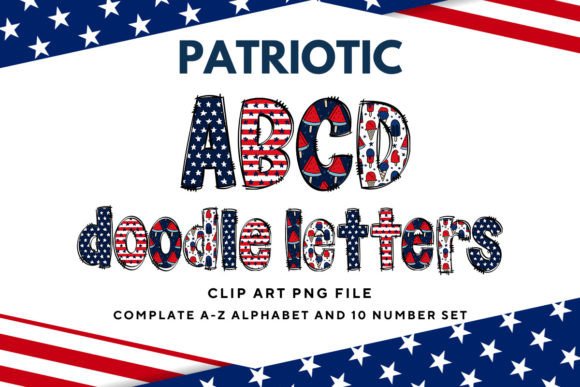 Patriotic USA Doodle Alphabet Letters11 Review