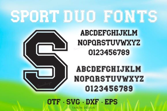Sport Duo Fonts and SVG Cut File for Graphics and Crafts