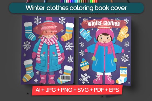 Winter Clothes Coloring Book Cover Graphics for Coloring Pages Amp